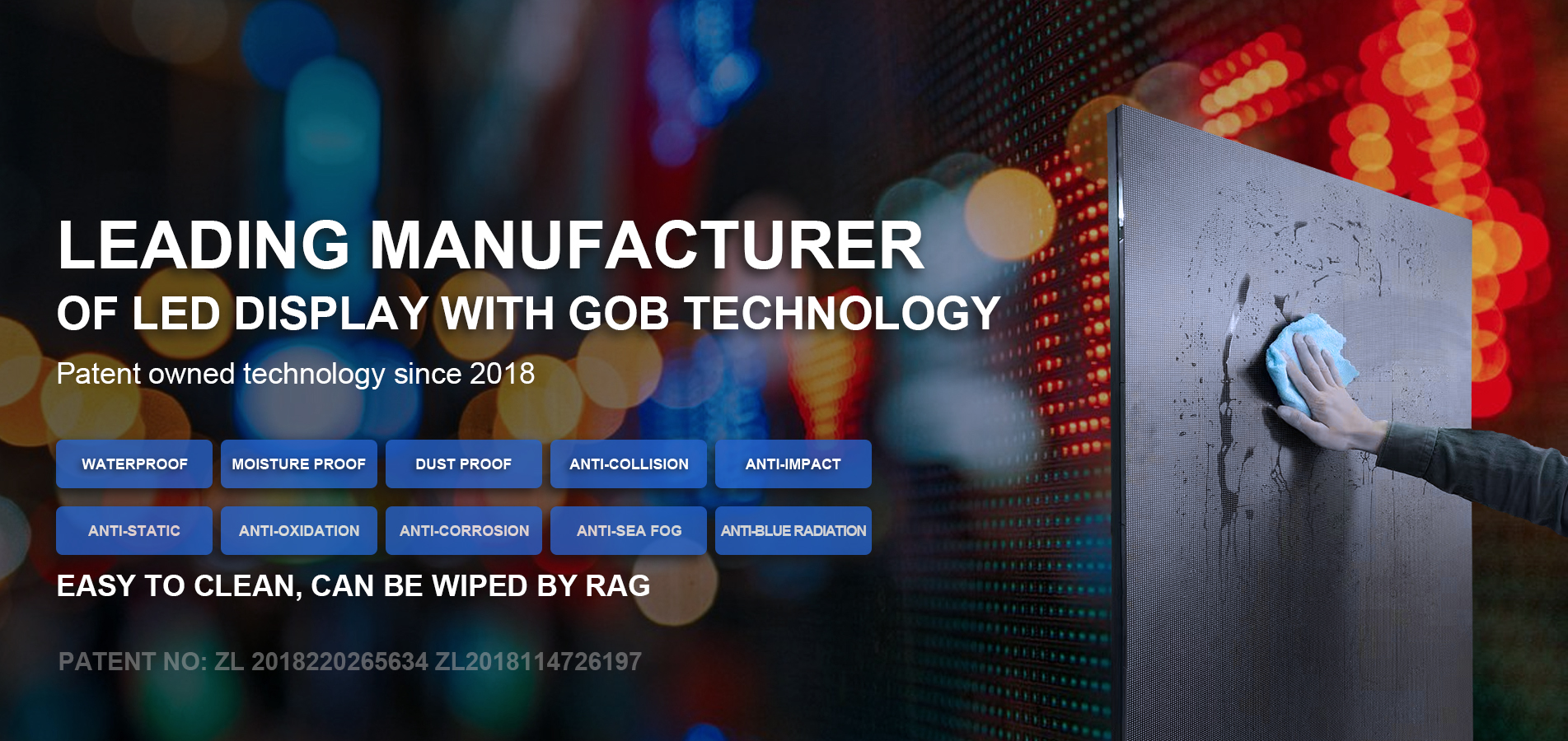 GOB/COB LED display with GOB technology
